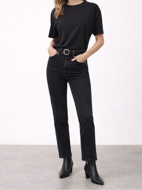 AYR the yes yes yes washed black slim straight high rise jeans